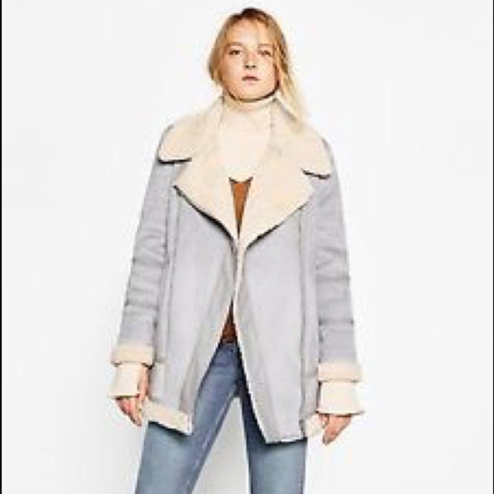 Zara powder blue  shearling